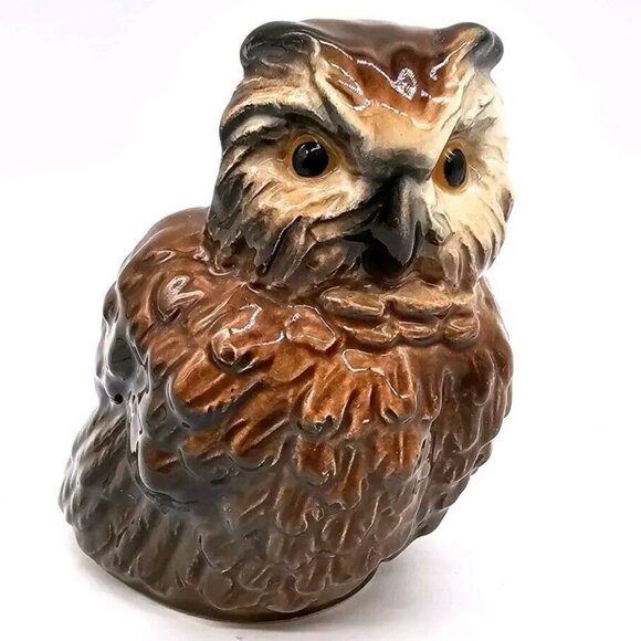 Vintage Goebel Porcelain Brown Screech Owl Bird #38317-08 Figurine West Germany - Picture 1 of 7